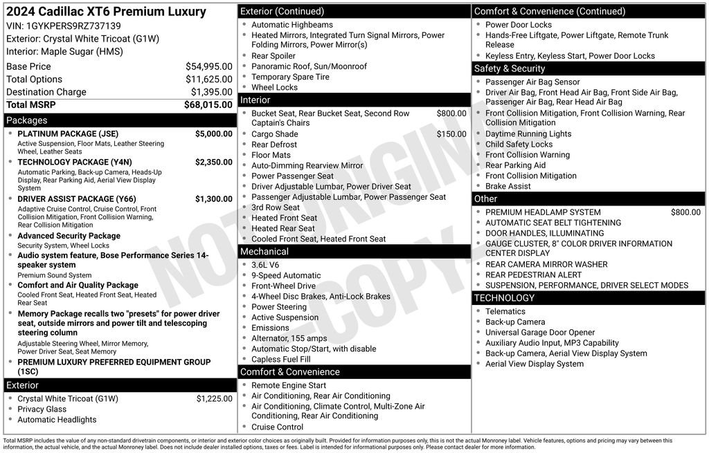 Used 2024 White Cadillac Premium Luxury image 6