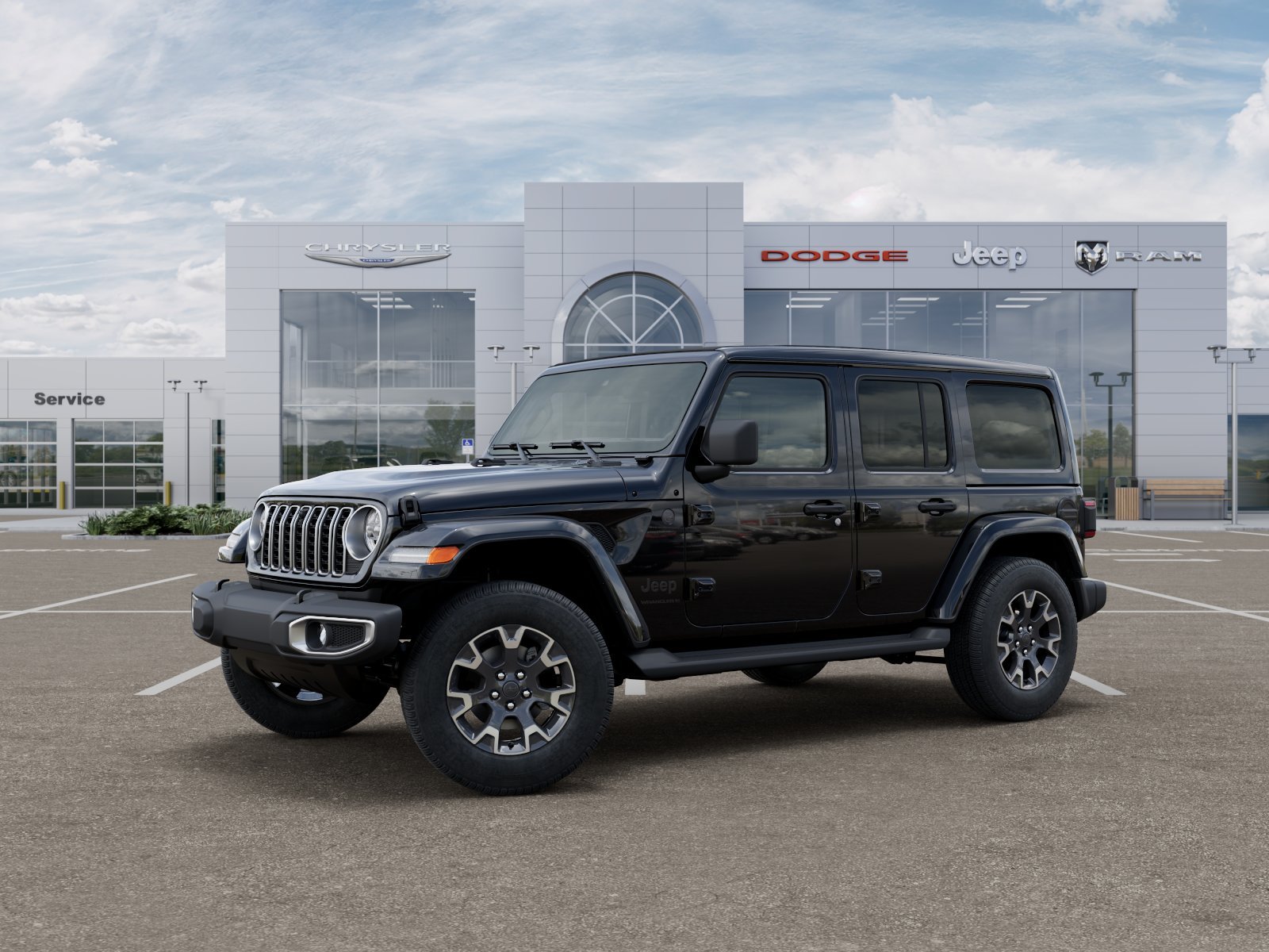 New 2026 Black Clear-Coat Exterior Paint Jeep 4-Door Sahara 4x4 image 2