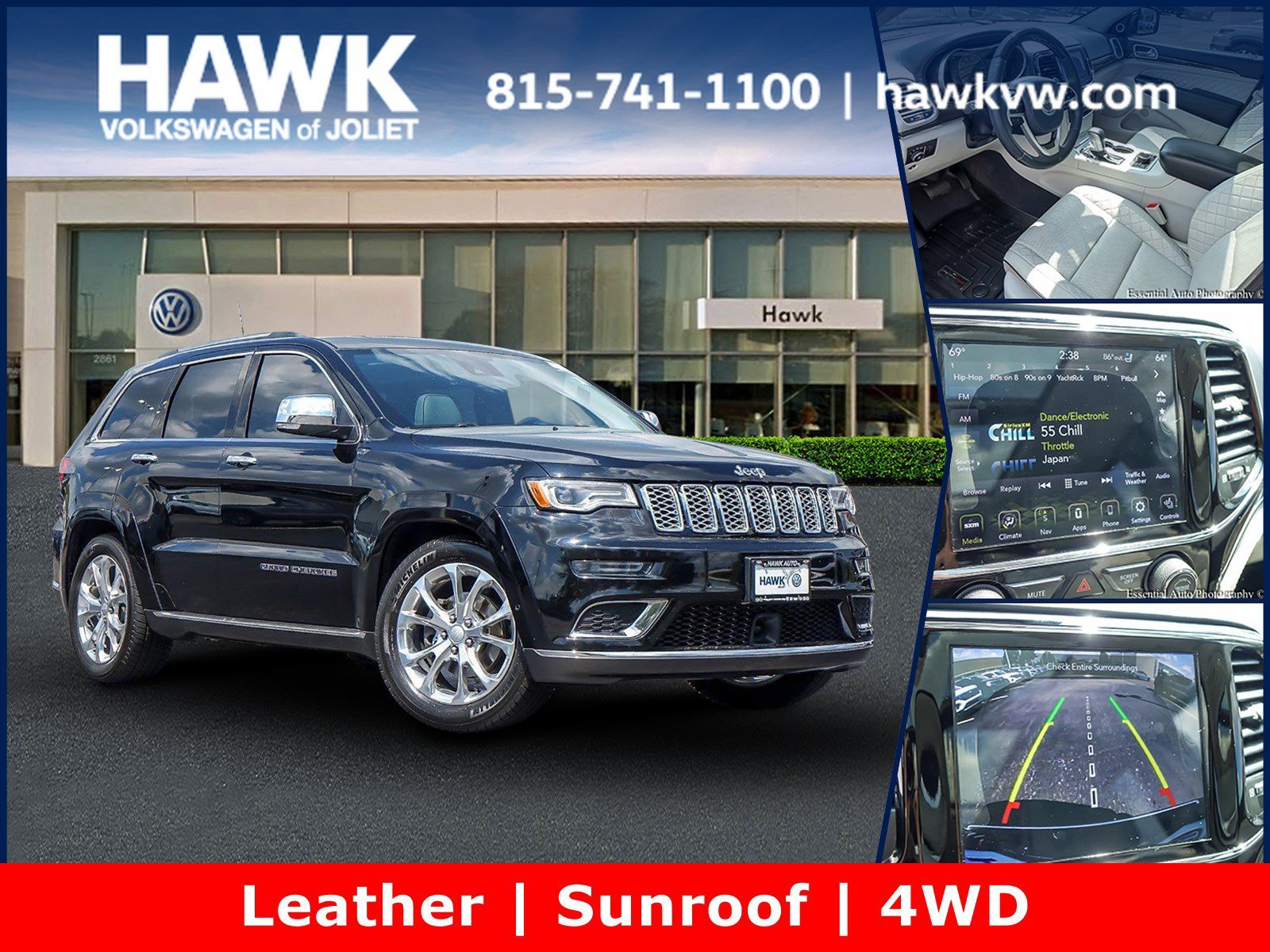 Used 2020 Diamond Black Crystal Pearlcoat Jeep Summit image 1
