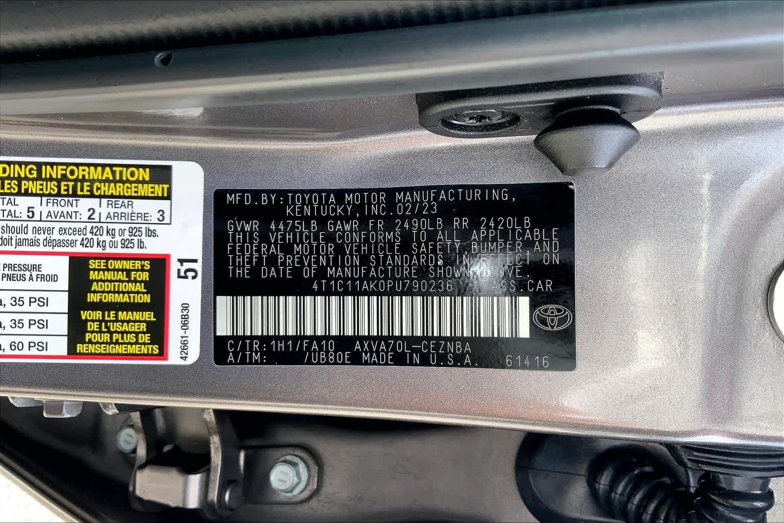 Used 2023 Predawn Gray Mica Toyota LE image 36