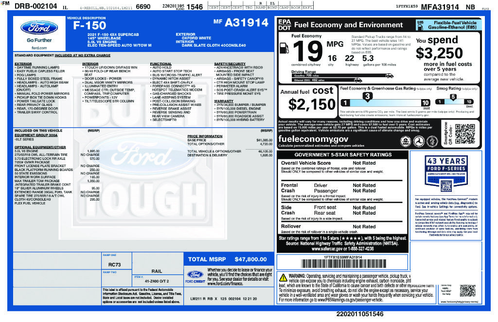 Used 2021 White Ford XLT image 5