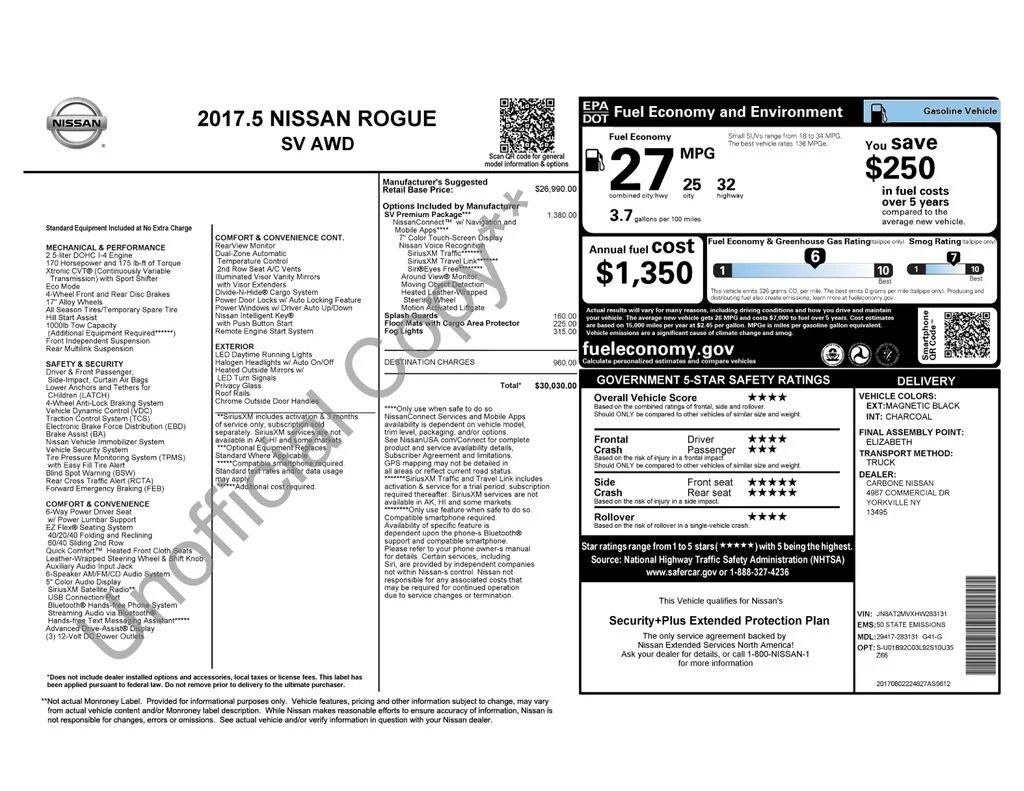Used 2017 Black Nissan SV image 2