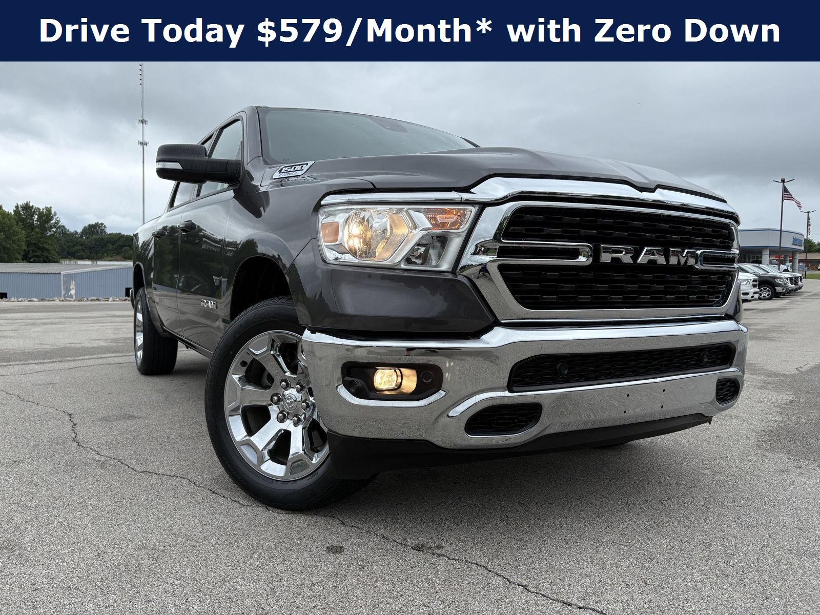 Used 2022 Granite Crystal Metallic Clearcoat Ram Big Horn image 2