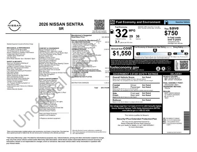 New 2026 Super Black Nissan SR image 30