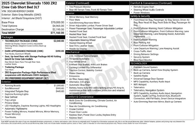 Certified Used 2025 Gray Chevrolet ZR2 image 8
