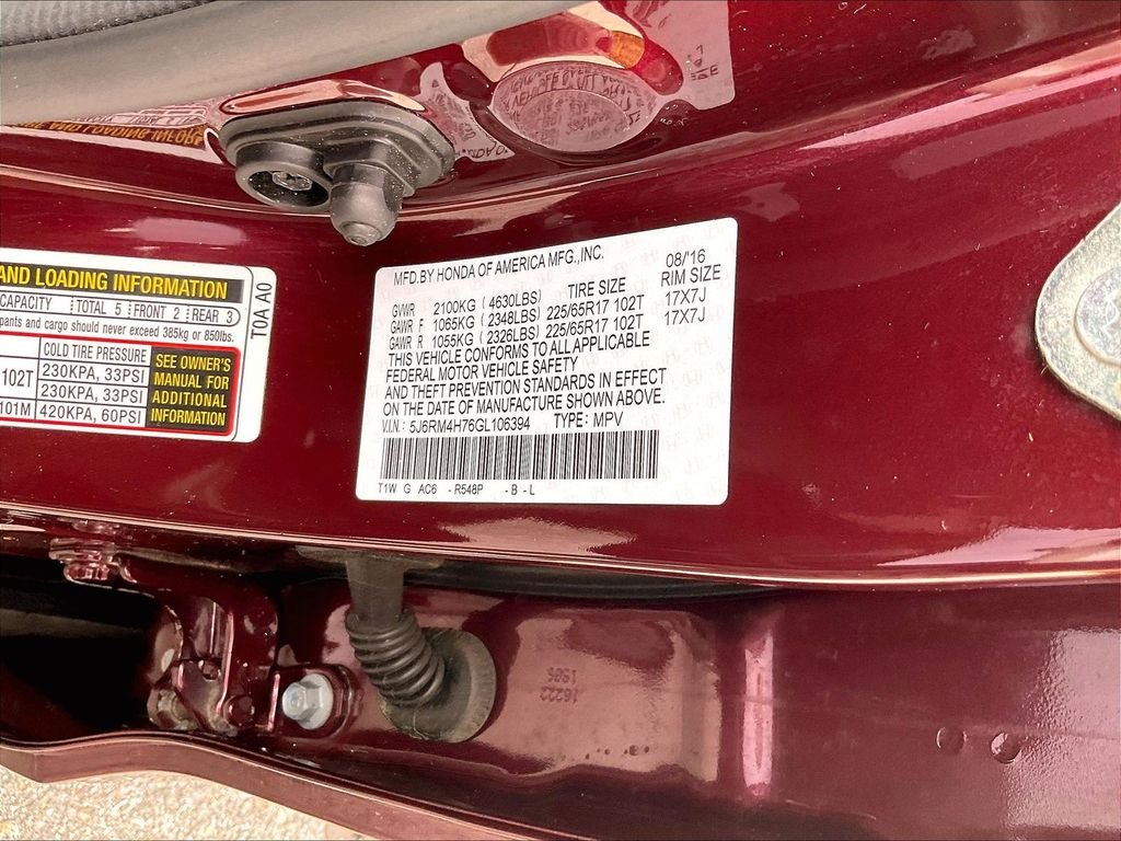 Used 2016 Red Honda EX-L image 35