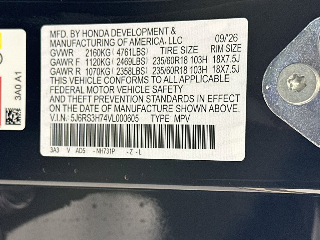 New 2027 Crystal Black Pearl Honda EX-L image 22