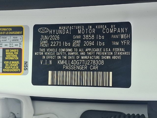 New 2026 White Hyundai SE image 19