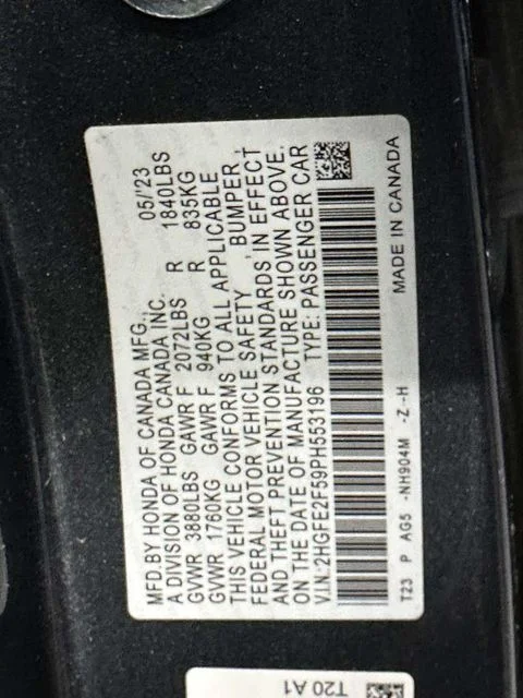 Certified Used 2023 Meteorite Gray Metallic Honda 2.0L 4D SPORT image 31