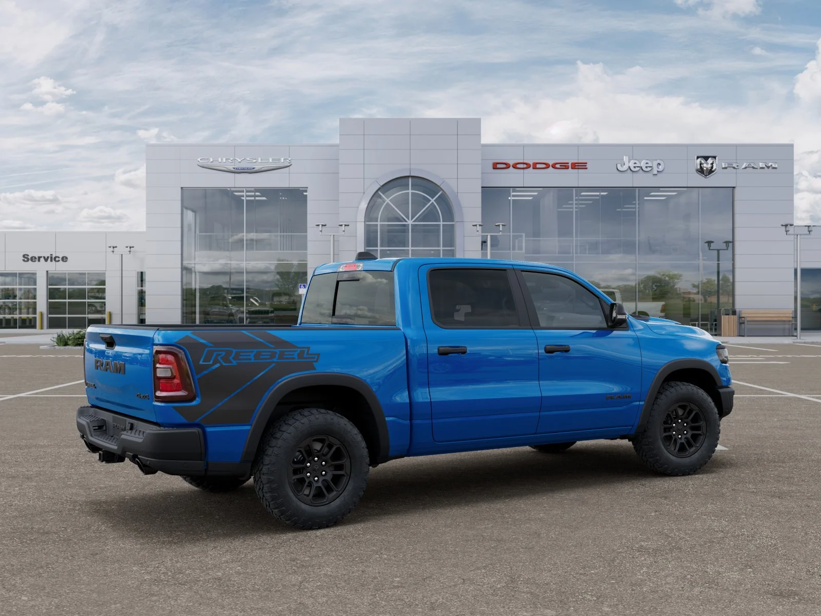 New 2026 Hydro Blue Pearl-Coat Exterior Paint RAM Rebel image 4