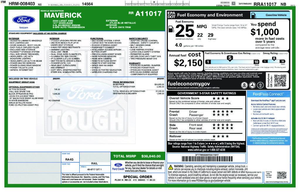 Used 2024 Blue Ford Lariat image 24