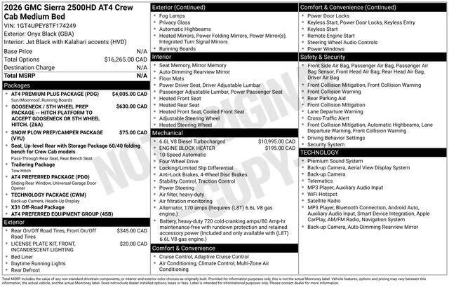 2026 GMC Sierra 2500 HD AT4