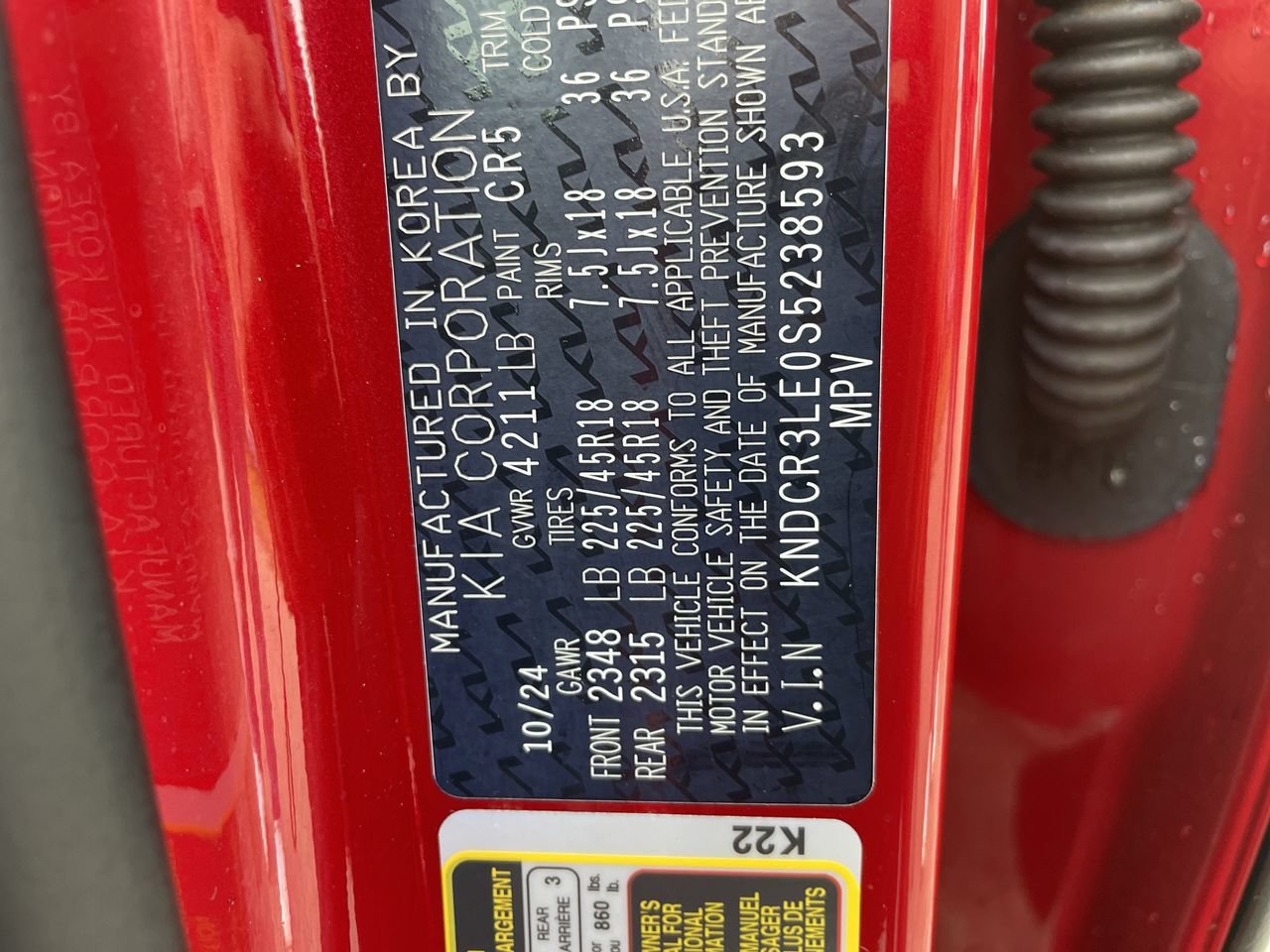 Used 2025 Runway Red Kia EX Touring image 29