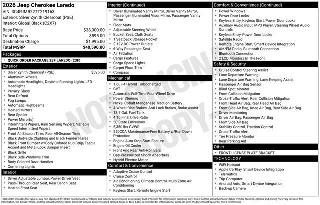 New 2026 Silver Zynith Clear-Coat Exterior Paint Jeep Laredo image 6