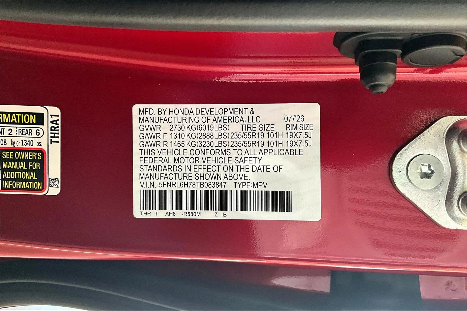 New 2026 Radiant Red Metallic II Honda Sport-L image 14