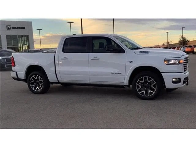 New 2026 Bright White Clear-Coat  Paint Ram LARAMIE CREW CAB 4X4 5