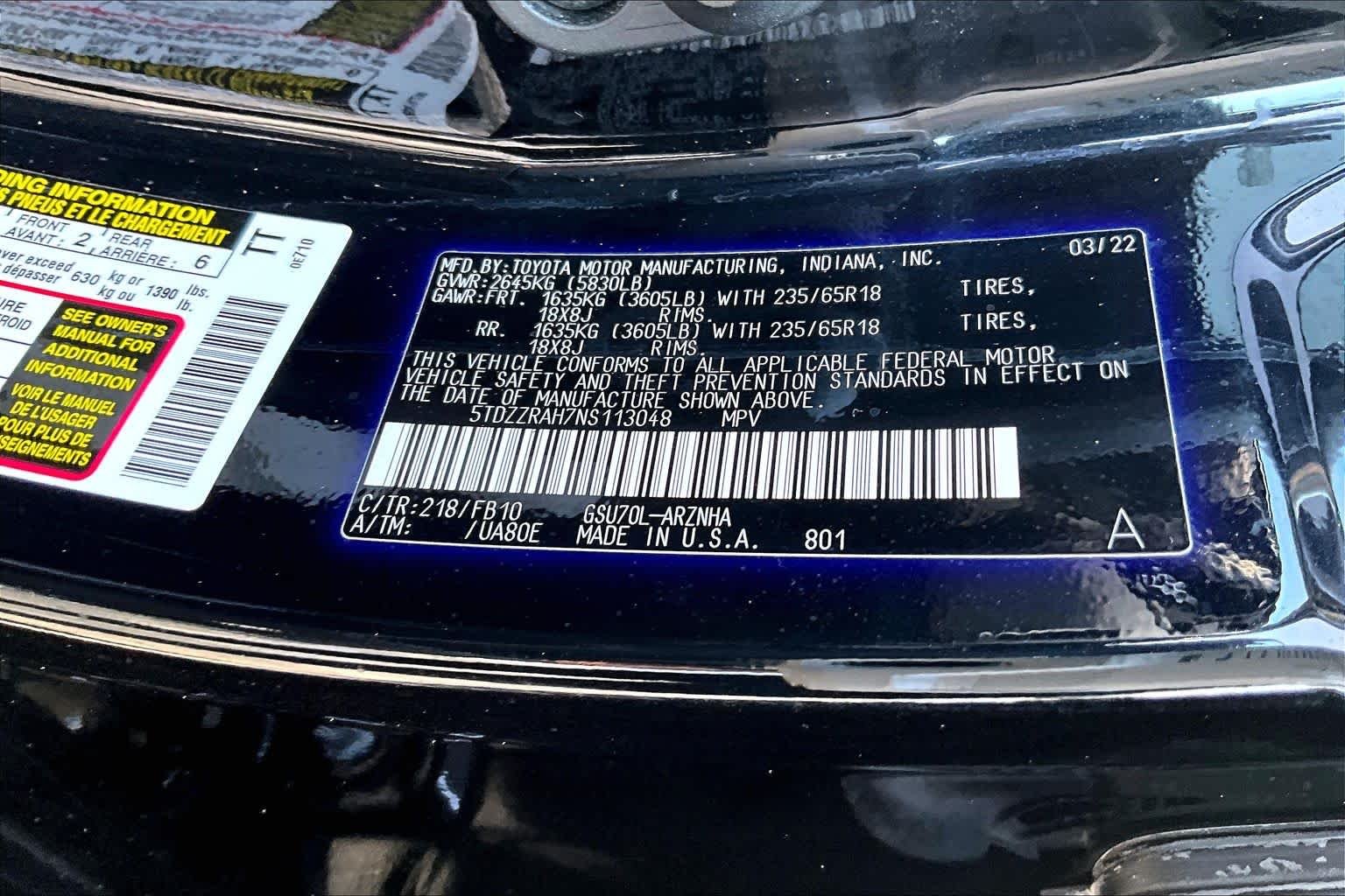 Used 2022 Midnight Black Metallic Toyota LE image 34
