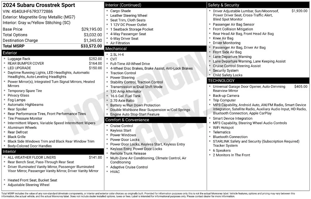 Used 2024 Gray Subaru Sport image 2