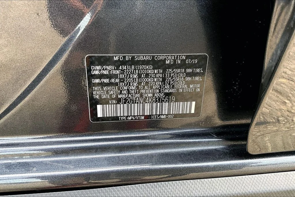Certified Used 2019 Dark Gray Metallic Subaru 2.0i Limited image 35