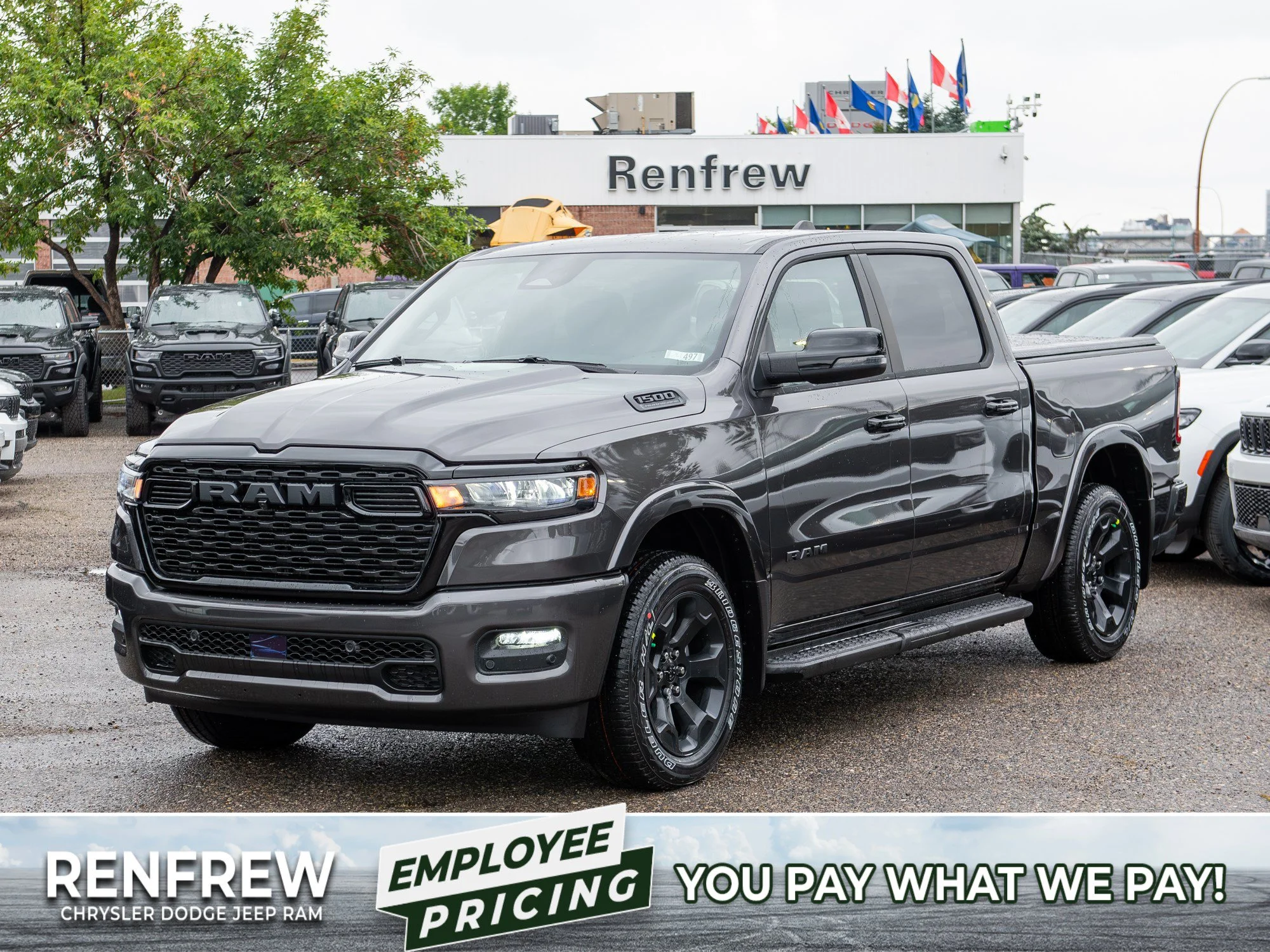 New 2026 Grey RAM Big Horn Night* Crew Cab 4x4, Level 2 Equipment Group, 3.92 Rear Axle image 1