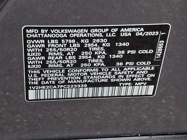 Used 2023 Gray Volkswagen 3.6L V6 SE w/Technology image 27