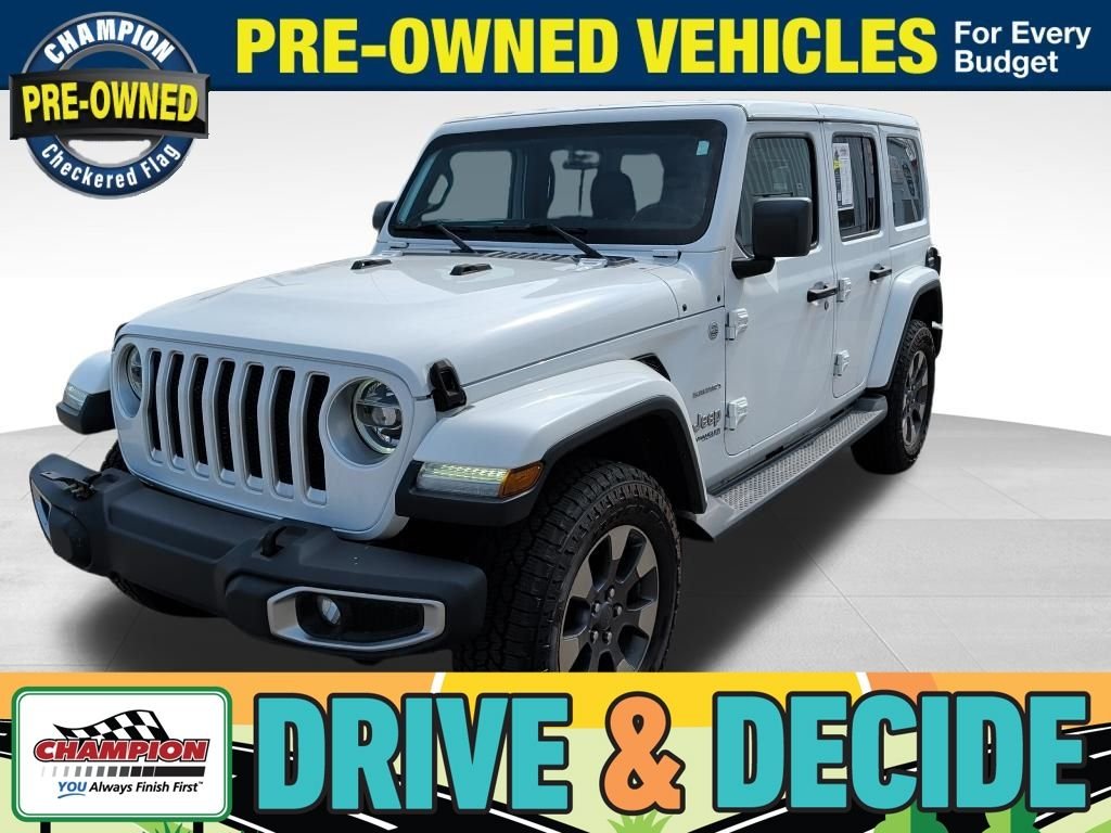Used 2018 White Jeep Unlimited Sahara image 1