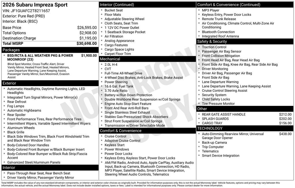 2026 Subaru Impreza Sport - Photo 34