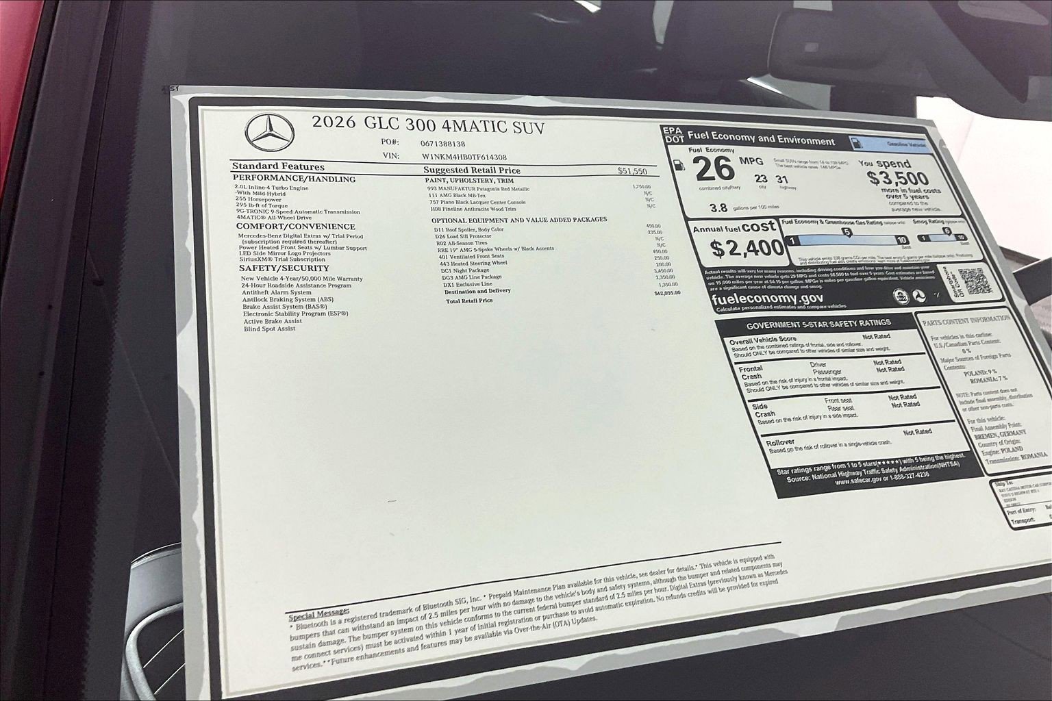 New 2026 MANUFAKTUR Patagonia Red Metallic Mercedes-Benz GLC 300 image 26