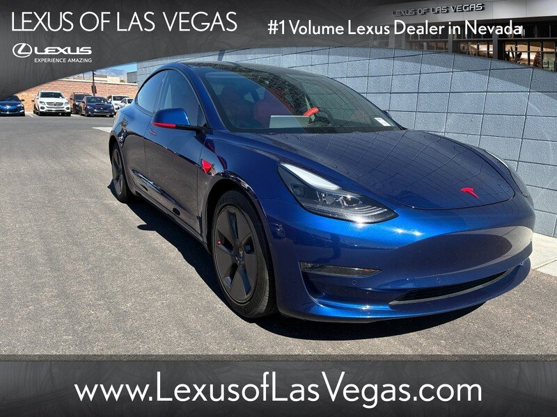 Used 2021 Deep Blue Metallic Tesla Long Range image 1