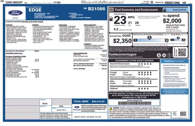 Used 2024 White Ford SEL image 9
