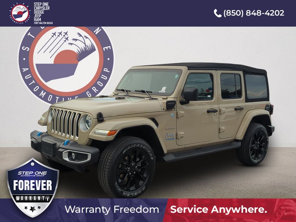 Used 2022 Beige Jeep Unlimited Sahara 4xe image 2