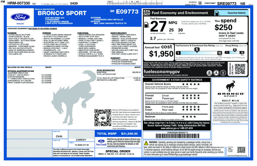 Certified Used 2025 Carbonized Gray Metallic Ford Big Bend image 35