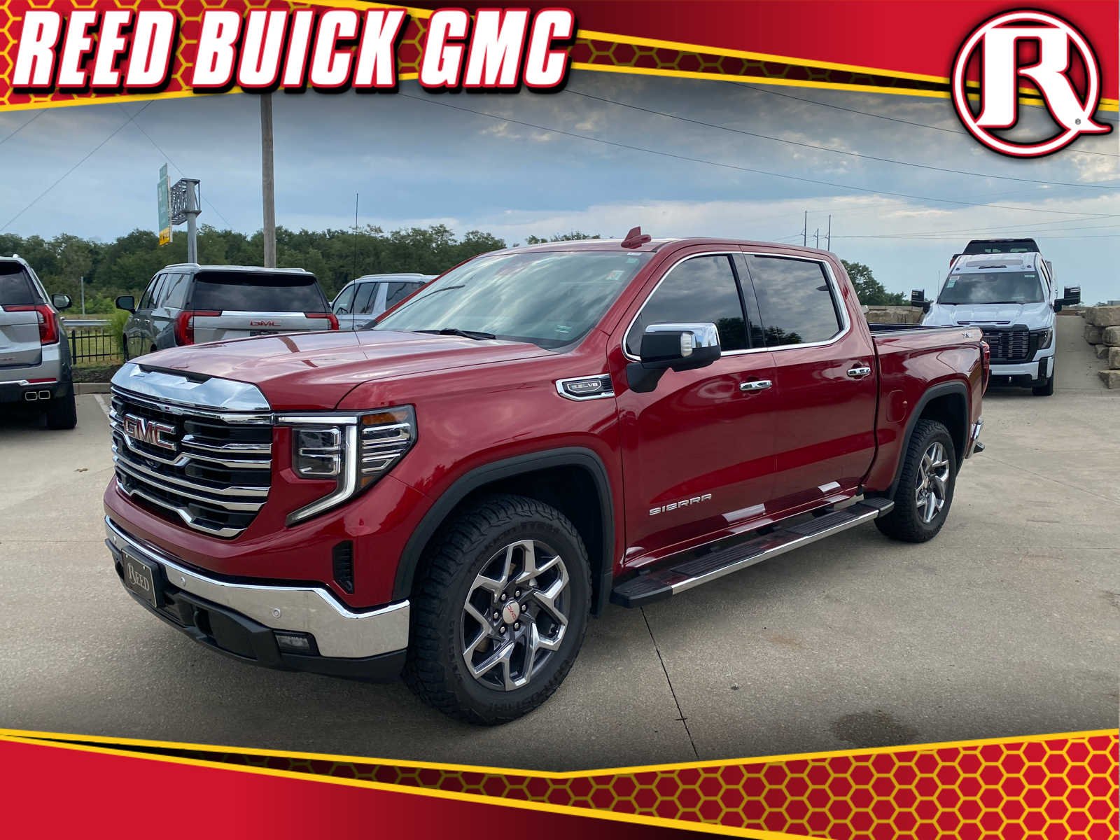 Used 2024 Volcanic Red Tintcoat GMC SLT image 1