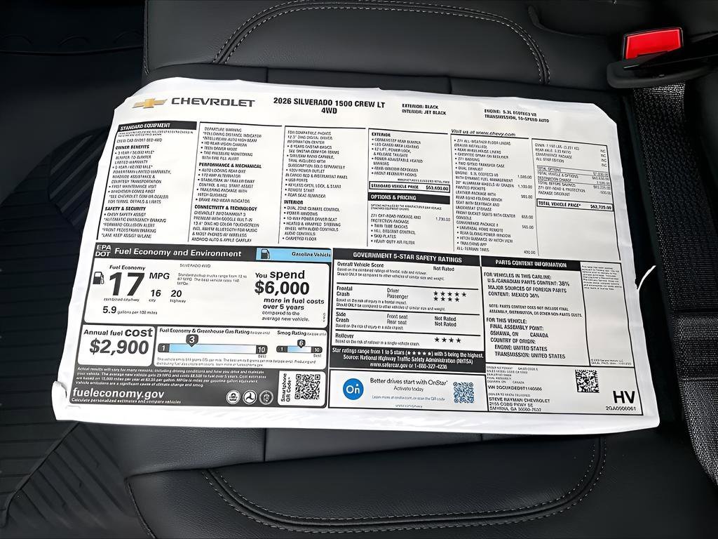 New 2026 Chevrolet Silverado 1500 LT 4D Crew Cab