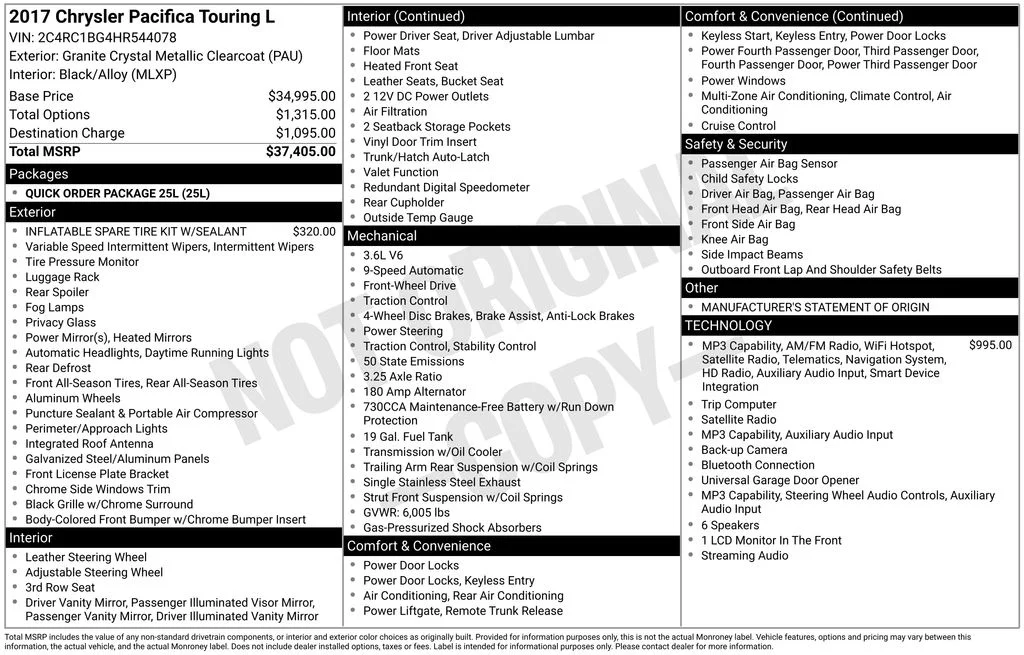 Used 2017 Gray Chrysler Touring L image 4