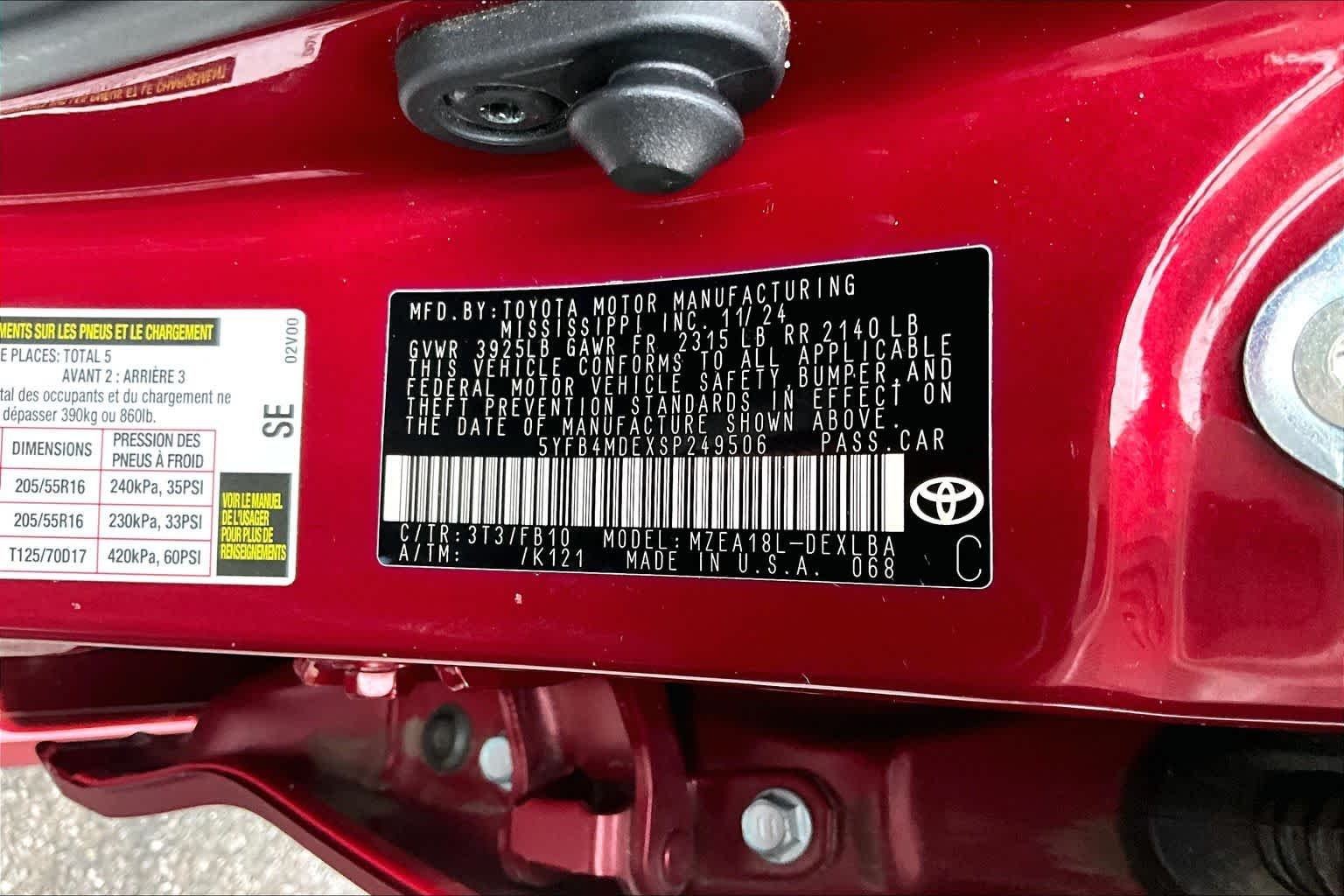Used 2025 Ruby Flare Pearl Toyota LE image 34