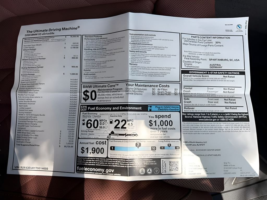 New 2026 Manhattan Green Metallic BMW xDrive50e image 25