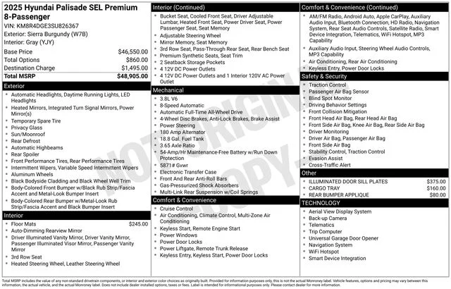 Used 2025 Red Hyundai SEL Premium image 26