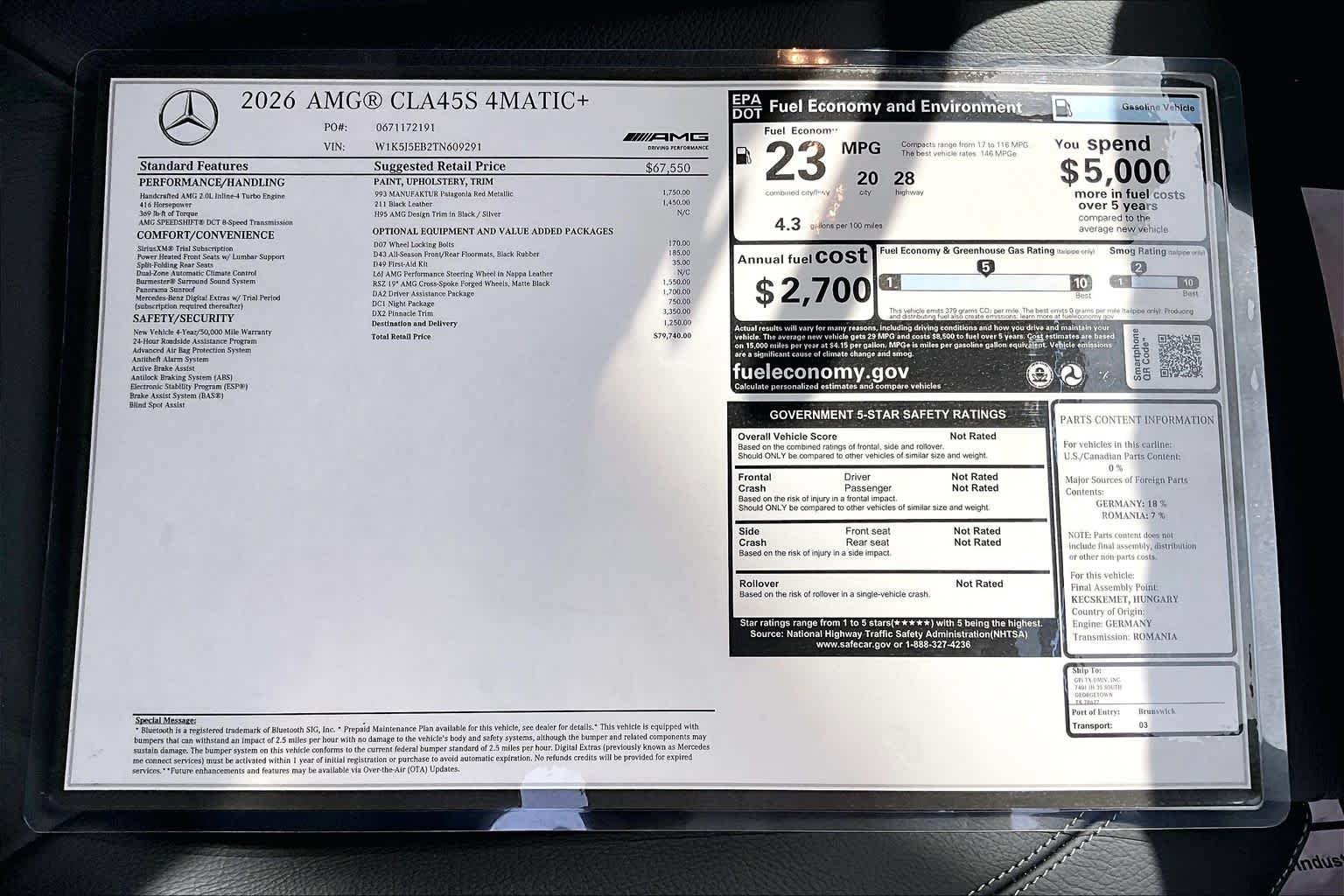 New 2026 MANUFAKTUR Patagonia Red Metallic Mercedes-Benz AMG® CLA 45 4MATIC® Coupe image 22