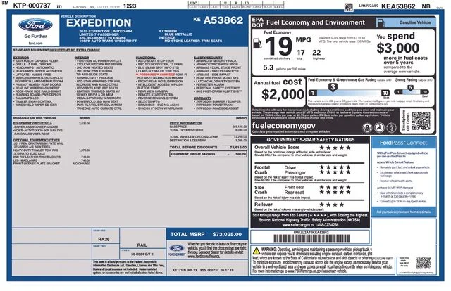 Used 2019 Blue Ford Limited image 3