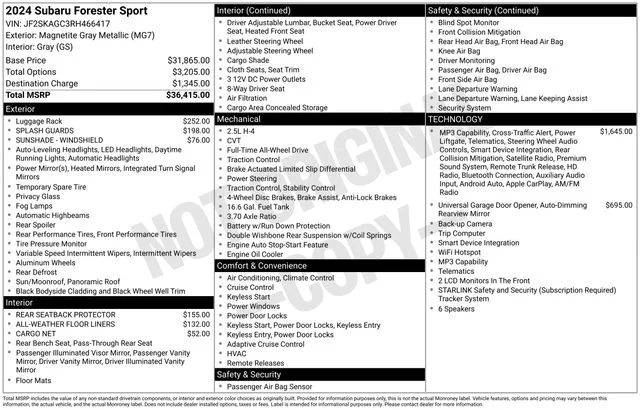 Used 2024 Magnetite Gray Metallic Subaru Sport image 21