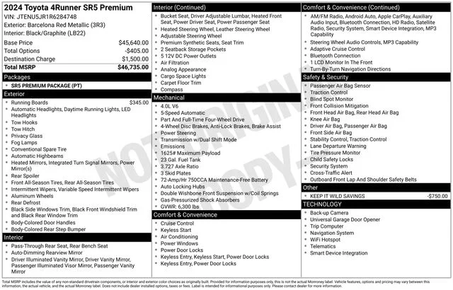 Certified Used 2024 Red Toyota SR5 Premium image 5
