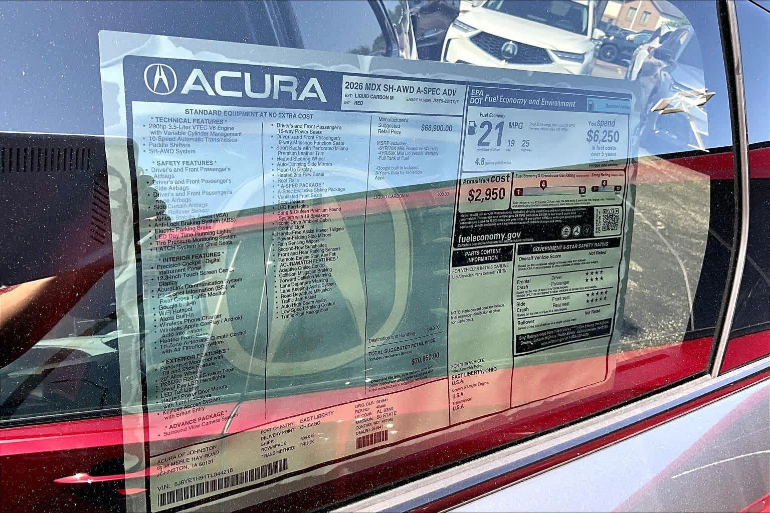 New 2026 Liquid Carbon Metallic Acura w/A-Spec Advance Package image 22