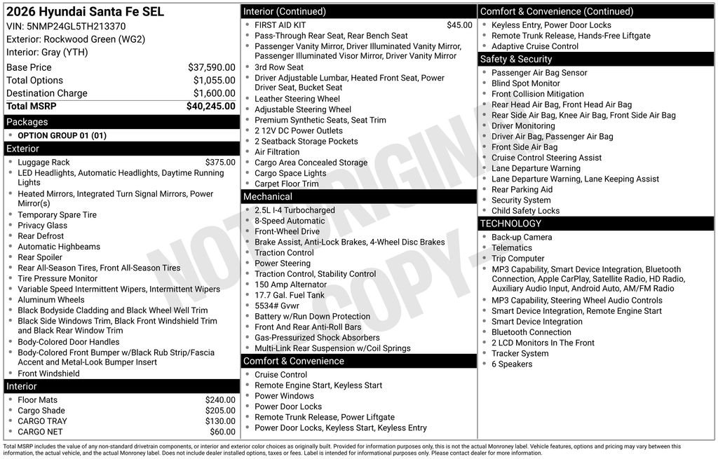 New 2026 Green Hyundai SEL FWD image 23