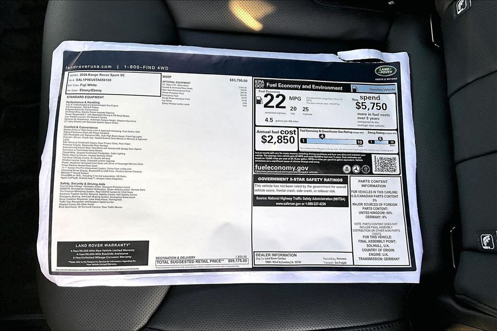 New 2026 Fuji White LAND ROVER SE image 14