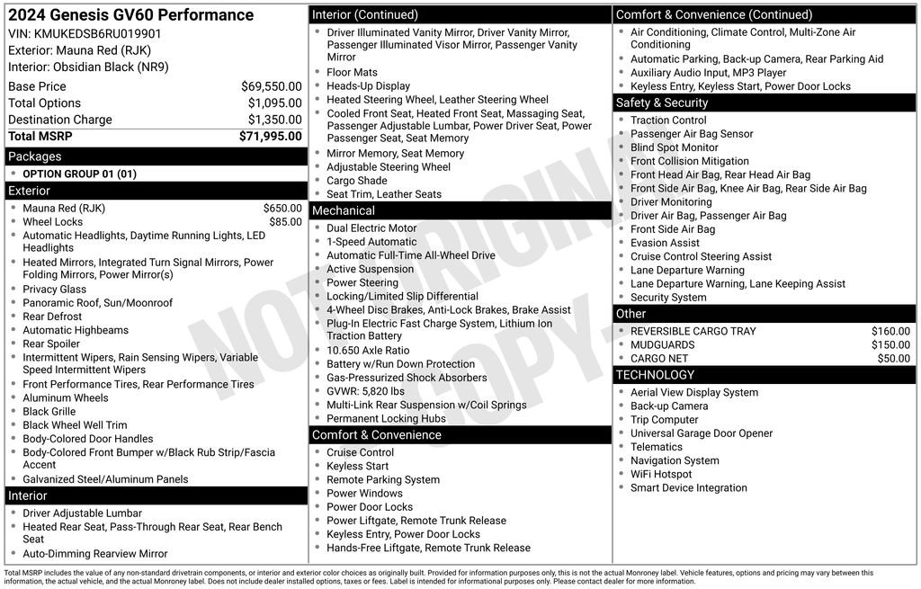 Used 2024 GENESIS GV60 Performance with VIN KMUKEDSB6RU019901 for sale in Highland Park, IL