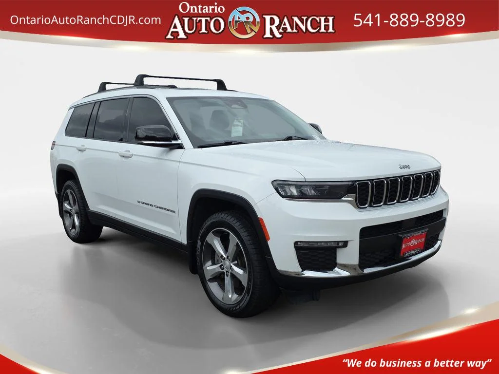 Used 2021 Bright White Clearcoat Jeep Limited image 1