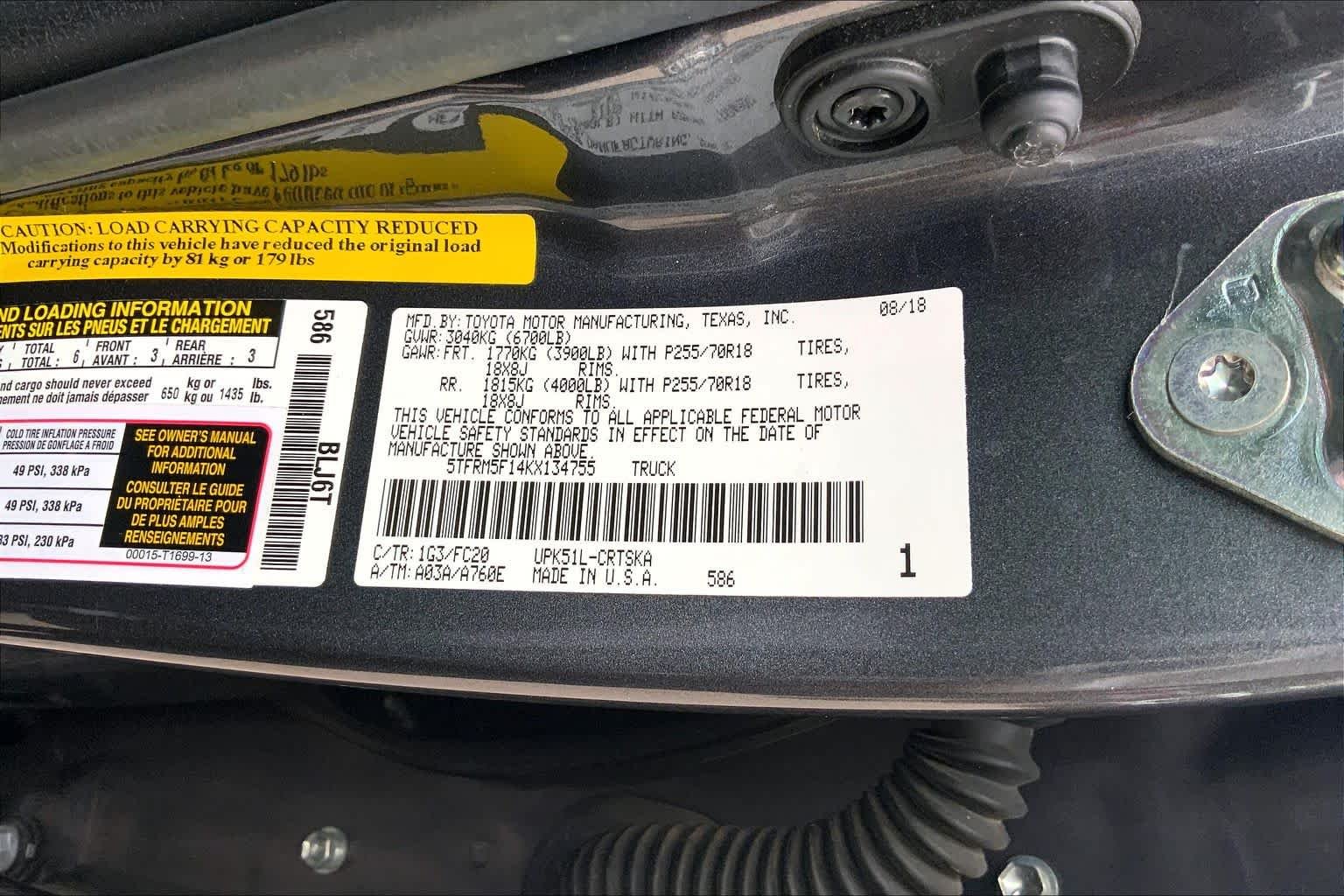 Used 2019 Magnetic Gray Metallic Toyota SR5 image 33