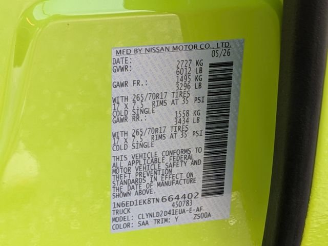 New 2026 Yellow Nissan PRO-4X image 31