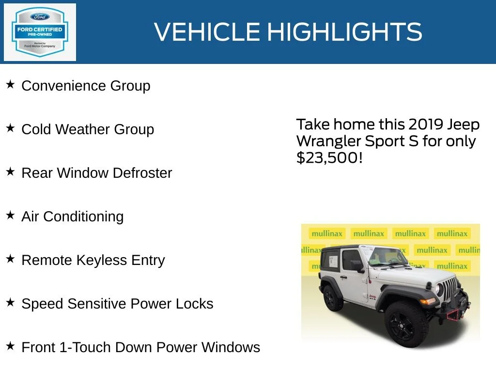 Certified Used 2019 White Jeep Sport S image 23